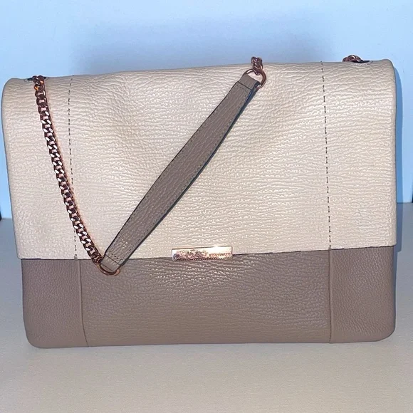 VGC TED BAKER LONDON 100% BOVINE LEATHER SHOULDER BAG/CLUTCH W ROSE GOLD HW - Picture 7 of 17